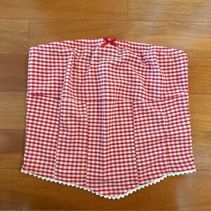 Haley & June Red and White Gingham Strapless Top